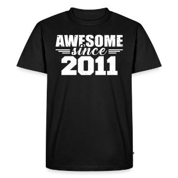 Né en 2011 Vintage Cadeau Anniversaire Rétro 2011 - T-shirt Premium bio Homme - noir - Devant - Nico (187cm)