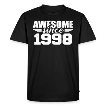 Né en 1998 Vintage Cadeau Anniversaire Rétro 1998 - T-shirt Premium bio Homme - noir - Devant - Nico (187cm)