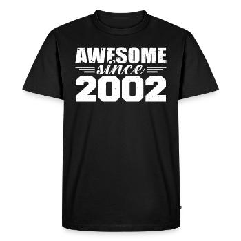 Né en 2002 Vintage Cadeau Anniversaire Rétro 2002 - T-shirt Premium bio Homme - noir - Devant - Nico (187cm)
