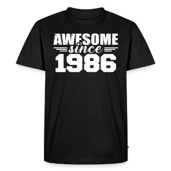 Né en 1986 Vintage Cadeau Anniversaire Rétro 1986 - T-shirt Premium bio Homme - noir - Devant - Nico (187cm)