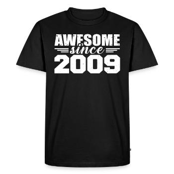 Né en 2009 Vintage Cadeau Anniversaire Rétro 2009 - T-shirt Premium bio Homme - noir - Devant - Nico (187cm)