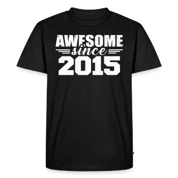 Né en 2015 Vintage Cadeau Anniversaire Rétro 2015 - T-shirt Premium bio Homme - noir - Devant - Nico (187cm)