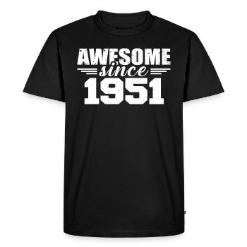 Né en 1951 Vintage Cadeau Anniversaire Rétro 1951 - T-shirt Premium bio Homme - noir - Devant - Nico (187cm)