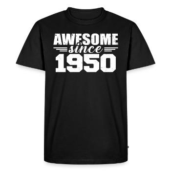 Né en 1950 Vintage Cadeau Anniversaire Rétro 1950 - T-shirt Premium bio Homme - noir - Devant - Nico (187cm)