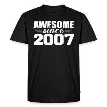 Né en 2007 Vintage Cadeau Anniversaire Rétro 2007 - T-shirt Premium bio Homme - noir - Devant - Nico (187cm)