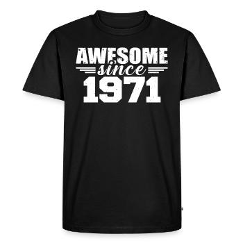 Né en 1971 Vintage Cadeau Anniversaire Rétro 1971 - T-shirt Premium bio Homme - noir - Devant - Nico (187cm)