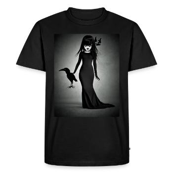 Crow Princess - Gothic Emo Soft Goth - Men's Premium Organic T-Shirt - black - Front - Nico (187cm)