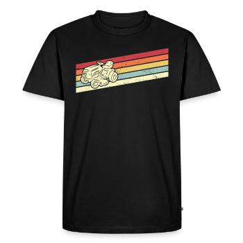 Tondeuse à gazon Tracteur à gazon Tondeuse autoportée Tonte de pelouse - T-shirt Premium bio Homme - noir - Devant - Nico (187cm)