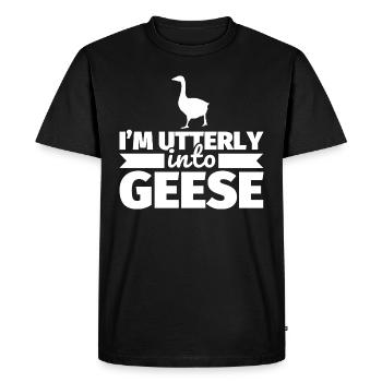 Geese gift for goose lovers - Men's Premium Organic T-Shirt - black - Front - Nico (187cm)