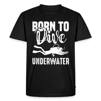 Plongée née pour plonger plongeur sous-marin Taucher - T-shirt Premium bio Homme - noir - Devant - Nico (187cm)