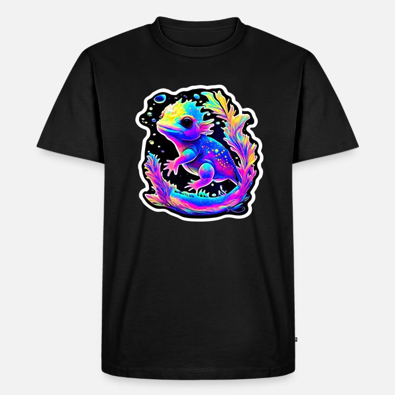 Space Fish Axolotl - Männer Premium Bio T-Shirt - Schwarz