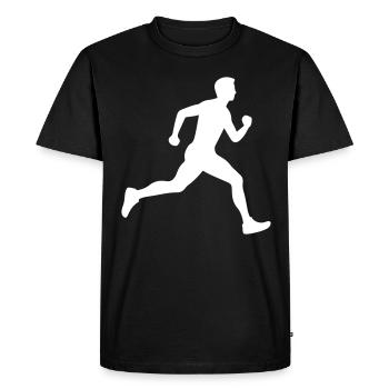 Running Marathon Man Silhouette - Men's Premium Organic T-Shirt - black - Front - Nico (187cm)