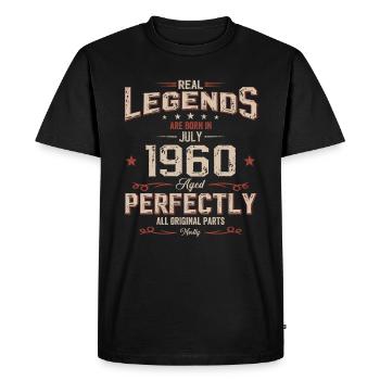 65ème Anniversaire Original Juillet Millésime 1960 - T-shirt Premium bio Homme - noir - Devant - Nico (187cm)