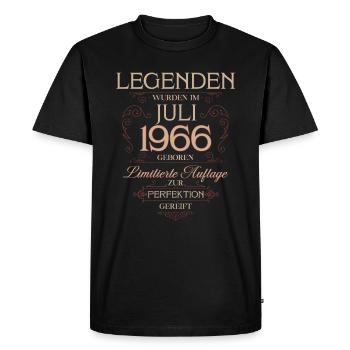 60th Birthday Legend July Born in 1966 - Men's Premium Organic T-Shirt - black - Front - Nico (187cm)