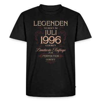29ème Anniversaire Légende Juillet Millésime 1996 - T-shirt Premium bio Homme - noir - Devant - Nico (187cm)