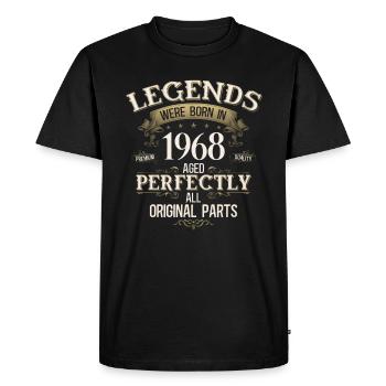 57th Birthday Original Vintage 1968 - Men's Premium Organic T-Shirt - black - Front - Nico (187cm)