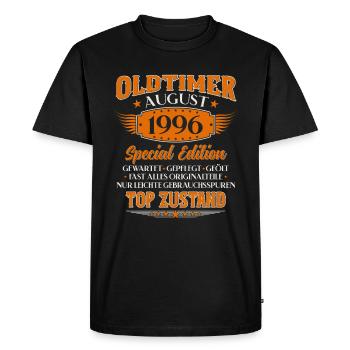 29ème Anniversaire Oldtimer Août Millésime 1996 - T-shirt Premium bio Homme - noir - Devant - Nico (187cm)