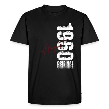 65e anniversaire Légende August Né en 1960 - T-shirt Premium bio Homme - noir - Devant - Nico (187cm)