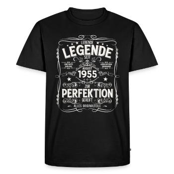 Légendes du 70e anniversaire Août 1955 - T-shirt Premium bio Homme - noir - Devant - Nico (187cm)