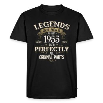 Légendes du 70e anniversaire Août 1955 - T-shirt Premium bio Homme - noir - Devant - Nico (187cm)