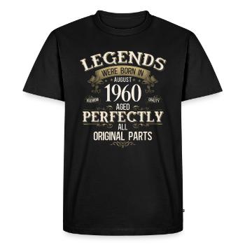 65e anniversaire Légende August Né en 1960 - T-shirt Premium bio Homme - noir - Devant - Nico (187cm)