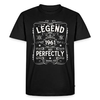 64th Birthday Original Vintage 1961 - Men's Premium Organic T-Shirt - black - Front - Nico (187cm)