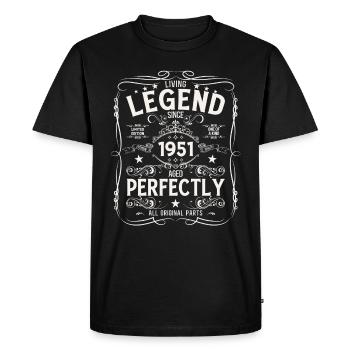 74ème Anniversaire Original Vintage 1951 - T-shirt Premium bio Homme - noir - Devant - Nico (187cm)