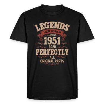 74e anniversaire Légende August Né en 1951 - T-shirt Premium bio Homme - noir - Devant - Nico (187cm)