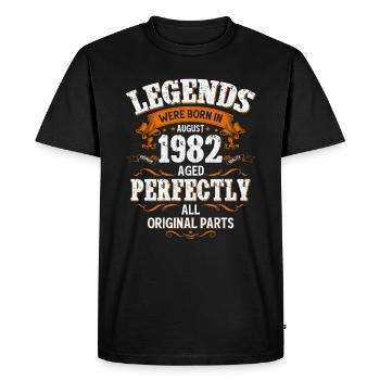 43ème Anniversaire Légende Millésime Août 1982 - T-shirt Premium bio Homme - noir - Devant - Nico (187cm)