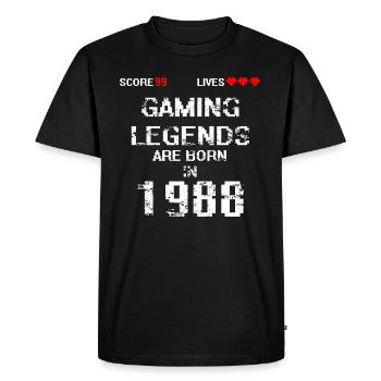légende de jeu 1988 - T-shirt Premium bio Homme - noir - Devant - Nico (187cm)