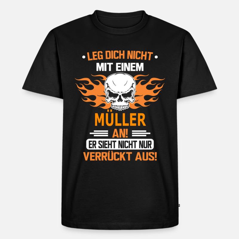MÜLLER - Männer Premium Bio T-Shirt - Schwarz