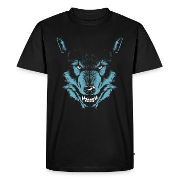 Wolf Head Animal - Men's Premium Organic T-Shirt - black - Front - Nico (187cm)
