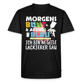 Painter Gift - Men's Premium Organic T-Shirt - black - Front - Nico (187cm)