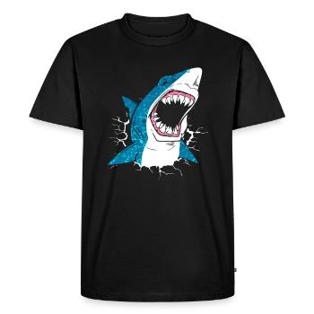 Requin requin - T-shirt Premium bio Homme - noir - Devant - Nico (187cm)