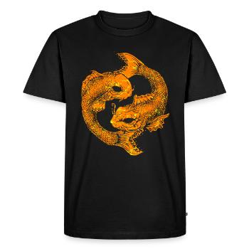 Koi poisson coloré art japonais - T-shirt Premium bio Homme - noir - Devant - Nico (187cm)