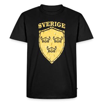Sweden Viking helmet crest flag flag shield - Men's Premium Organic T-Shirt - black - Front - Nico (187cm)