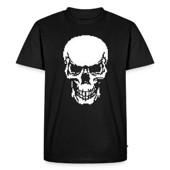 Skull Skull Skull Gamer Gaming Pixel - Men's Premium Organic T-Shirt - black - Front - Nico (187cm)