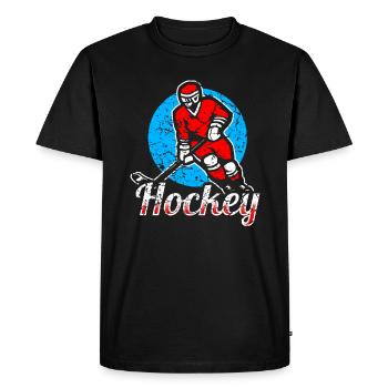 ice Hockey - Men's Premium Organic T-Shirt - black - Front - Nico (187cm)