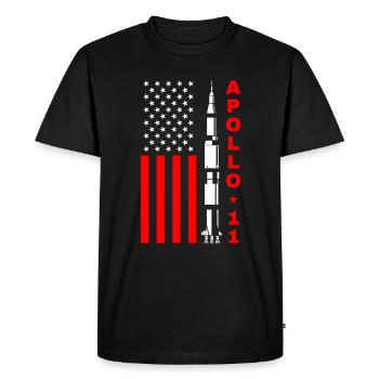 Apollo 11 moon landing USA - Men's Premium Organic T-Shirt - black - Front - Nico (187cm)