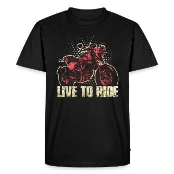 Motorbike motorcyclist - Men's Premium Organic T-Shirt - black - Front - Nico (187cm)