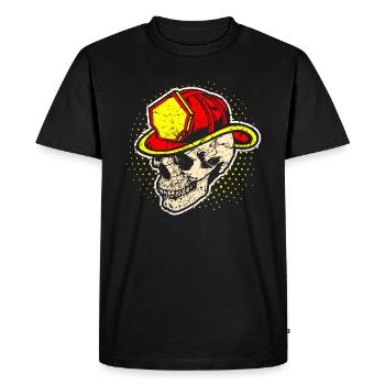 Firefighter skull skull - Men's Premium Organic T-Shirt - black - Front - Nico (187cm)