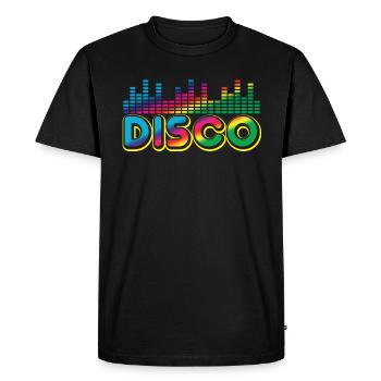 Musique disco - T-shirt Premium bio Homme - noir - Devant - Nico (187cm)