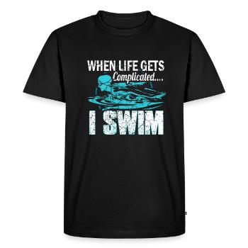Natation Nageuse - T-shirt Premium bio Homme - noir - Devant - Nico (187cm)
