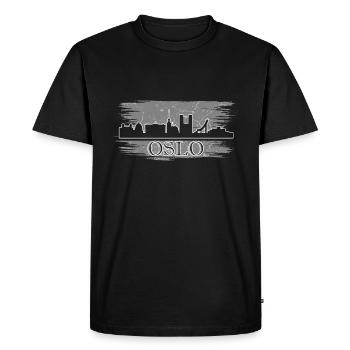 Oslo - Männer Premium Bio T-Shirt - Schwarz - Vorne - Nico (187cm)