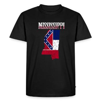 Mississippi ÉTATS-UNIS - T-shirt Premium bio Homme - noir - Devant - Nico (187cm)