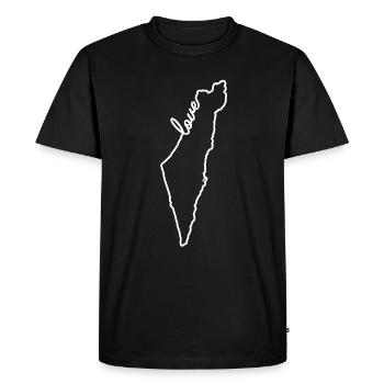 Israel Love - T-shirt Premium bio Homme - noir - Devant - Nico (187cm)