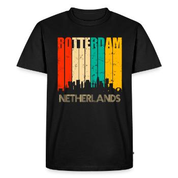 Rotterdam Pays-Bas Hollande - T-shirt Premium bio Homme - noir - Devant - Nico (187cm)