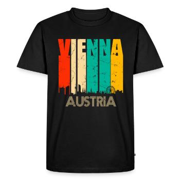 Vienne Vienna - T-shirt Premium bio Homme - noir - Devant - Nico (187cm)