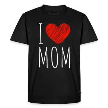 I love mom - Men's Premium Organic T-Shirt - black - Front - Nico (187cm)