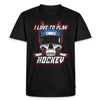 Hockey sur glace hockey sur glace - T-shirt Premium bio Homme - noir - Devant - Nico (187cm)
